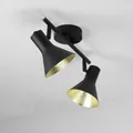 Produktbild: Retro Wandlampe in Schwarz-Gold schwenkbar Deckenlampe 2xE14 Wandlampe Design