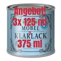 Produktbild: Angebot! 3x 125 ml Klarlack Farblos matt Möbellack
