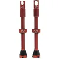 Produktbild: Peaty's X Chris King MK2 Tubeless Ventil Presta - Integrierter Speichenschlüssel & Ventilkernentfernungskappen, Mountainbike, Rennrad Fahrrad Reifen, Kompatibel einfügen, 7075 Aluminium - 60mm Rot