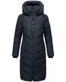 Produktbild: Navahoo Damen Wintermantel Warmer Langer Steppmantel mit Abnehmbarer Kapuze Sahnekatzii XIV Navy Gr. M