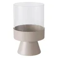 Produktbild: Windlicht Laterne Teelichhalter Glas Metall Beige Transparent Ø 19 x H 29 cm