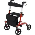 Produktbild: Costway Rollator Faltbar und Leicht 2-In-1 Ruhestuhl & Reiserollator Rot