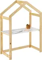 Produktbild: Kinderschreibtisch LIA Hausform weiß/natur höhenverstellbar - Schreibtisch für Kinderzimmer, mitwachsend, individuell anpassbar, aus Kiefer