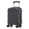 Produktbild: yonsly Koffer Suitcase S Schwarz, Trolley Reisekoffer, Rollkoffer Handgepäck mit 4 Rollen 360°, Hartschalenreisekoffer, Zahlenschloss, Weicher Gummigriff