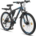 Produktbild: Licorne Bike Effect Premium Mountainbike Aluminiumrahmen Shimano,Zoll:26.00;Farbe:Schwarz/Blau (2xDisc-Bremse) - Blau