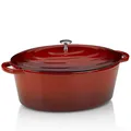 Produktbild: KELA Bräter Cocotte CALIDO Gusseisen emailliert 36 cm oval 9,3 Liter rot INDUKTI