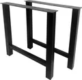 Produktbild: MetaloPro 2 Stück Tischbeine-Metall Schwarz 72cm I Tischkufen Esstisch-Beine Schwerlast Tisch-Gestell Tisch-Untergestell Möbelfüße Tischfüße, Couchtisch Esstisch Wohnzimmertisch Schreibtisch