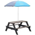 Produktbild: Axi Nick Picknicktisch Anthrazit - Grau Sonnenschirm Blau - Grau 95 x 98 x 49 cm
