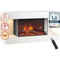 Produktbild: Kaminio Elektrokamin Liz Wandkamin Heizung 3D-Flammeneffekt Ambilight Weiß