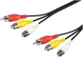 Produktbild: Goobay 50380 Composite Cinchkabel 1,5m / 3x Cinch-Stecker auf 3x Cinchstecker / RCA Kabel geschirmt / Subwoofer Kabel Blu Ray Verstärker HiFi / Cinch Kabel 1,5m / Schwarz
