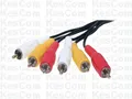 Produktbild: Cinch RCA Kabel 1,5m Stereo 3 x Stecker auf  Stecker  gelb, weiß und rot