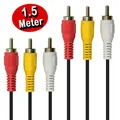Produktbild: 3 Stecker Cinchkabel Audio Video Cinch Kabel, 3 fach RCA AV AUX Chinch FBAS 1.5m