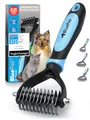 Produktbild: BluePet Hundebürste Unterwolle langhaar & Katzenbürste langhaar I Unterwollkamm entfernt Unterwolle & Verfilzungen I Deckhaarschutz & Knoten Entfernen I Unterfellbürste Hunde für Fellwechsel