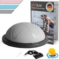 Produktbild: DH FitLife Balance Ball, Yoga Gleichgewichtstrainer Φ60*22cm bis 200 KG belastbar, halber Gymnastikball Fitness Balance Board, Balance-Board mit P... - Grau