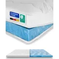 Produktbild: AM Qualitätsmatratzen | Premium Gelschaum-Topper | 200x200 cm | 6 cm Höhe | Matratzentopper | 200/200 | Gel Topper - Weiß
