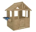 Produktbild: Holz Spielhaus Cubby mit Spielküche Natur 96x137x138 cm ZWERKULES