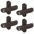 Produktbild: BASI | Fenstersicherung 4er Set | Weiß Braun | Zusatzsicherung für doppelflügelige Fenster Fenstertüren | verriegelbar mit Druckknopf | Schwenkriegel | Einbruchschutz | Farbe Braun | 4 Stück