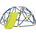 Produktbild: COSTWAY Kletterkuppel mit Rutsche, Klettergerüst in Kuppelform mit Stoffplattform, 180 kg Belastbarkeit, Outdoor & Indoor Spielplatz für 3-10 Jä... - Blau