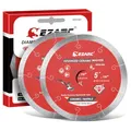 Produktbild: EZARC Diamant Trennscheiben 125mm Feinsteinzeug, Nassschnitt, 2tlg