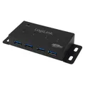 Produktbild: LogiLink UA0149 USB 3.0 HUB 4-Port Metall Gehäuse montierbar schwarz abwärtskomp