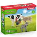 Produktbild: Schleich Farm World Basis Set 4 Bauernhoftiere 42385 Kuh, Hahn, Schaf
