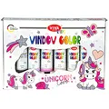 Produktbild: Viva Decor Window Color Set Unicorn Love (6 Farben à 90 ml) Geschenkset Window Color Set Kinder mit 6 Fensterfarben in Geschenkverpackung mit 15 Motiven - Made in Germany