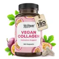 Produktbild: Vegan Collagen (180 Kapseln) mit Aminosäuren, Vitamin A C E, Biotin, Silicium, Zink und Mangan I Pflanzliche Alternative zu Collagen Pulver I Kollagen vegan (1x 180 Kapseln)