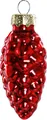 Produktbild: TrendLine Weihnachtskugeln Glas-Tannenzapfen 6 cm rot 12 Stück