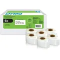 Produktbild: DYMO Original LabelWriter Rücksendeadressetiketten | 25mm x 54mm | 6 Rollen mit je 500 leicht ablösbaren Etiketten (3.000 Stück) | selbstklebend | Beschriftungsgerät für LabelWriter Etikettendrucker