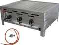 Produktbild: BSR-Grillen 3-flammiger Profi Gasgrill aus Edelstahl, stufenlos regelbar, mit Gasschlauch und Druckminderer (13,5 kW | verchromter Grillrost)