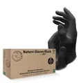 Produktbild: AMPRI Biologisch abbaubare Nitrilhandschuhe, schwarz, 100 Stück/Box, Größe XS, puderfrei, Nature Gloves by Med-Comfort: Nitril Einmalhandschuhe in den Größen XS, S, M, L, XL erhältlich