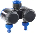 Produktbild: Royal Gardineer Wasser Timer: 2-Fach-Wasserverteiler mit mechanischer Bewässerungsuhr, bis 120 Min. (Wasser Timer Bewässerungsuhr, Garten, Gartenschlauch)