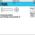 Produktbild: Linsenschraube DIN 7985 PH M8x 50-H A 2 100 Stück