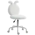 Produktbild: Bürostuhl Höhenverstellbar Schreibtischstuhl mit Hasenohren, Samtoptik, Weiß