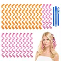 Produktbild: URAQT Lockenwickler, 24 Stück Locken Wave Styling Kit, Haar Lockenwickler Hair Curler mit Styling Haken für alle Frisuren (45cm)