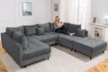 Produktbild: riess-ambiente Wohnlandschaft KENT 305cm anthrazit/schwarz - inkl. Hocker, U-Form, FSC-zertifiziert, Einzelartikel 1 Teile, Ecksofa · Wohnzimmer · mit Federkern · Cord-Bezug · Modern Design