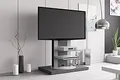 Produktbild: Design TV Schrank Roma H-777nw Grau Hochglanz 360° drehbar TV Möbel Fernsehtisch TV Rack TV Ständer LCD inkl. TV-Halterung