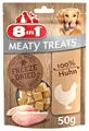 Produktbild: 8in1 Meaty Treats, gefriergetrocknete Hunde Leckerlis aus Huhn, 100% Fleisch, getreidefrei und ohne Zucker , 50g (1er Pack)