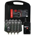 Produktbild: Carp Sounder ROC XRS Neon Black Set 4+1-4 Bissanzeiger + 1 Receiver zum Angeln auf Karpfen, Karpfenbissanzeiger zum Karpfenangeln