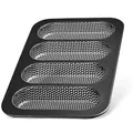 Produktbild: LINFELDT Mini Baguette Backform je18x7cm - Antihaft & Rezept Inkl. - Mini Brotbackformen Ideale Hitzeverteilung Extra Knusprig Kleines Backblech 35 x 22 x 3cm