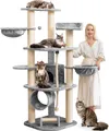 Produktbild: HAPPYPET Großer Kratzbaum Stabil 'Parker' 171 cm - 11 cm Stämme, Große Liegemulden, Kratzrolle, Kletterbaum XXL Katzenbaum für Katzen, Grau