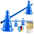 Produktbild: all Pets United® Steckhürden Set für Hunde; Agility Trainingszubehör für Hunde & Pferde; Hürdenset mit Stange & Hütchen für Tier & Fußballtraining; Wetterfest & Stabil (1 Set)