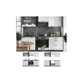 Produktbild: Vicco Küchenzeile Küchenblock Einbauküche Fame-Line Landhaus Anthrazit Weiß 235 cm Küchen Schränke Hängeglasschrank Hängeschrank Schubladenunterschrank Spülenunterschrank Herdumbauschrank