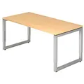 Produktbild: HAMMERBACHER RS16 höhenverstellbarer Schreibtisch ahorn rechteckig, Kufen-Gestell silber 160,0 x 80,0 cm