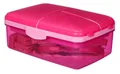 Produktbild: Sistema Lunch Slimline Quaddie Lunchbox 21,7 x 14,6 x 7,6 cm  mit Flasche pink