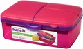 Produktbild: Sistema Lunch Slimline Quaddie Lunchbox 21,7 x 14,6 x 7,6 cm  mit Flasche lila