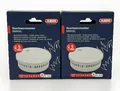 Produktbild: 2x ABUS Rauchmelder RWM90 5J Batterie DIN EN14604 Wohnraeume Alarm 85dB Weiss