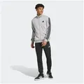 Produktbild: adidas Sportswear Trainingsanzug 3-STREIFEN FRENCH TERRY (2-tlg), zweiteiliges Set, aus French-Terry-Material, mit Rippdetails grau XXL (60/62)