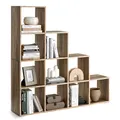 Produktbild: VASAGLE Bücherregal mit 10 Fächern, Regal mit offenen Fächern, Aufbewahrungsmöbel, für Dekorationen, Bilderrahmen, Wohnzimmer, Schlafzimmer, Büro, 29 x 129,5 x 129,5 cm, Karamellbraun LBC010B50