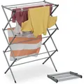 Produktbild: Relaxdays - Wäscheständer, klappbar, 11 Stangen, hbt 104x73x38 cm, innen, Metall, platzsparender Turmwäscheständer, grau